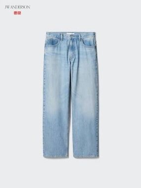 NEW JW Anderson Light Blue Straight-Leg Men's Jeans 35x34
